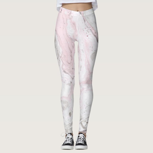 Leggings Rosa und Graumarmor (Vorderseite)