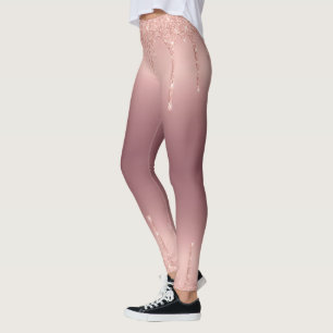 Leggings Rose Gold Blush Glitzer Sparkone Tropfen