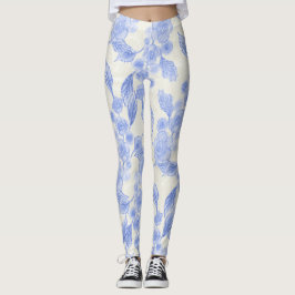 Leggings Rose mit blauer und weißer Blume