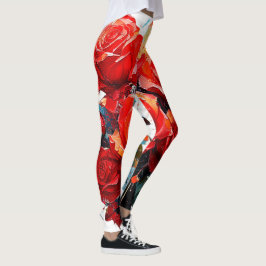 LEGGINGS - ROTE ROSEN
