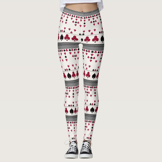 Leggings Schwarz und Rot, Modemuster (Vorderseite)
