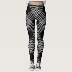 Leggings/Schwarz-Weiß-Streifen Leggings