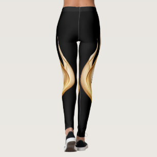 Leggings-Schwarze-Flamme Leggings