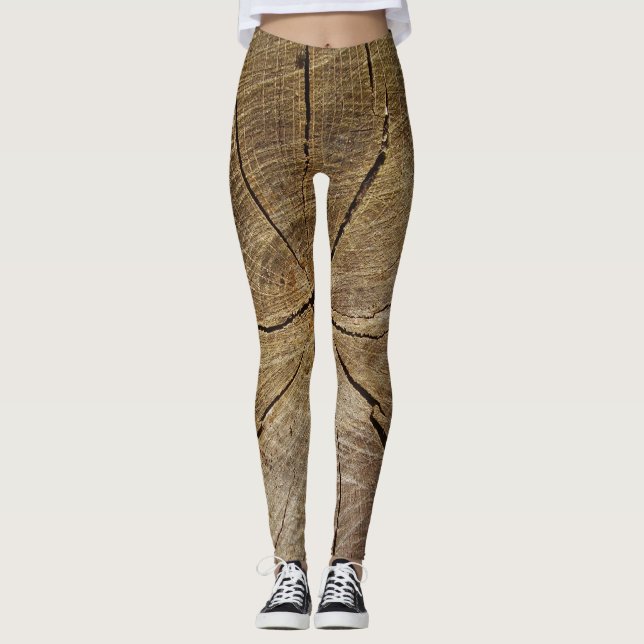 Leggings über den Querschnitt von Eichenbaum (Vorderseite)