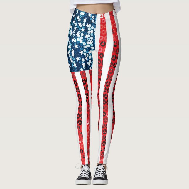 Leggings unter amerikanischer Flagge (Vorderseite)
