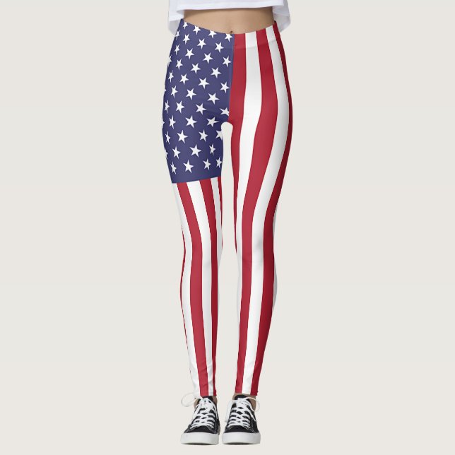 Leggings unter der Flagge von USA (Vorderseite)