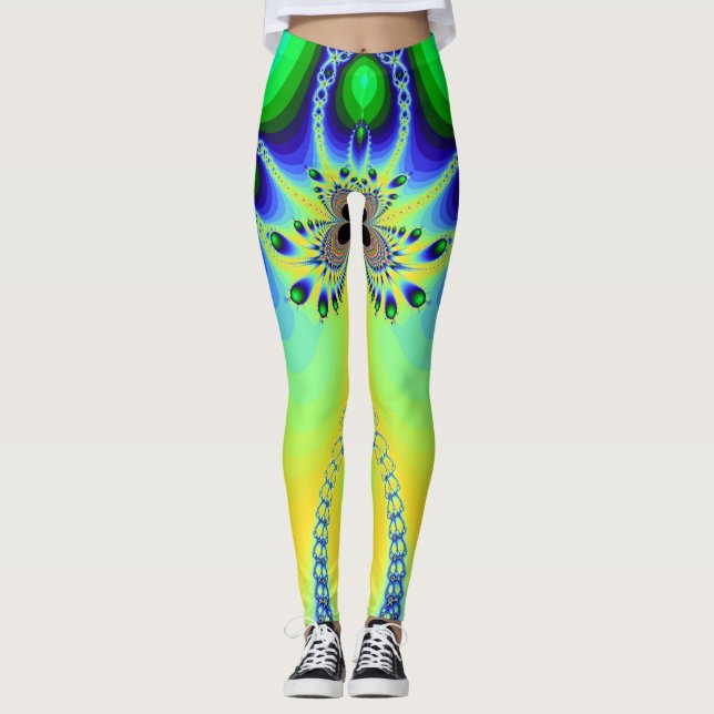 Leggings-verrückte Blume Leggings (Vorderseite)