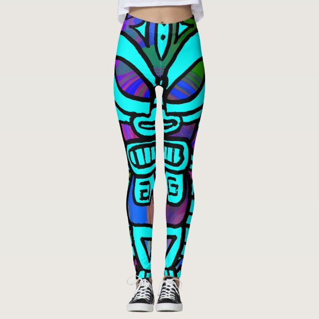 Leggings verrückte Tikis tropische (Vorderseite)