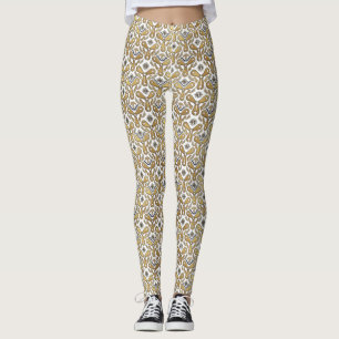 Leggings Vintage Steampunk Gold Zahnräder und Naut