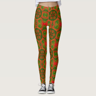 Leggings von Orange und Green Kaleidoscope