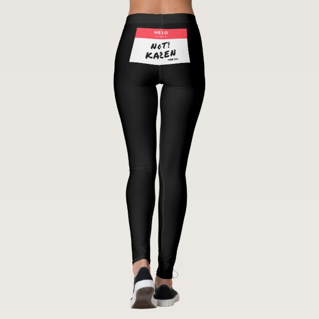 Leggings vor US-Flagge und Karen Name auf der Rück (Rückseite)