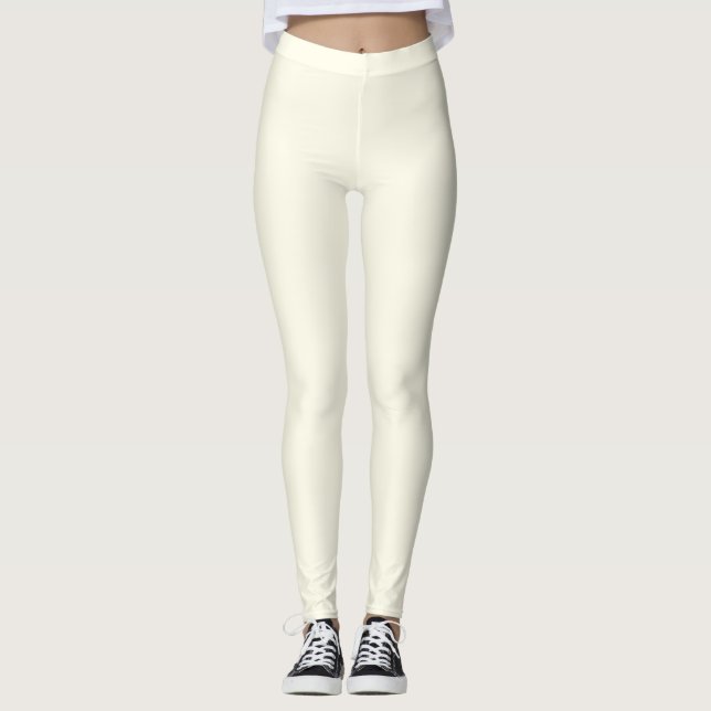 Leggings Weißcreme-Farbfrauen (Vorderseite)