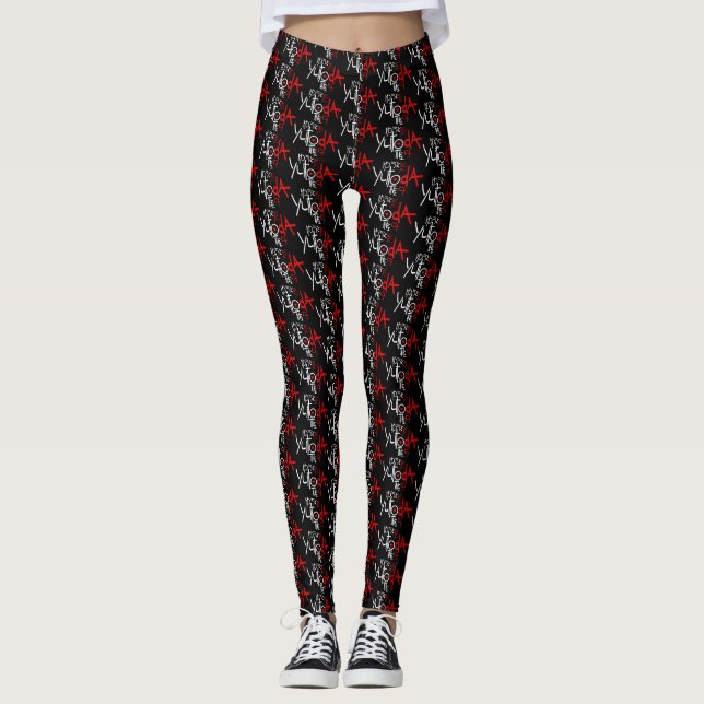 Leggings Yuto-DA [Schwarzes - gefärbt] (Vorderseite)