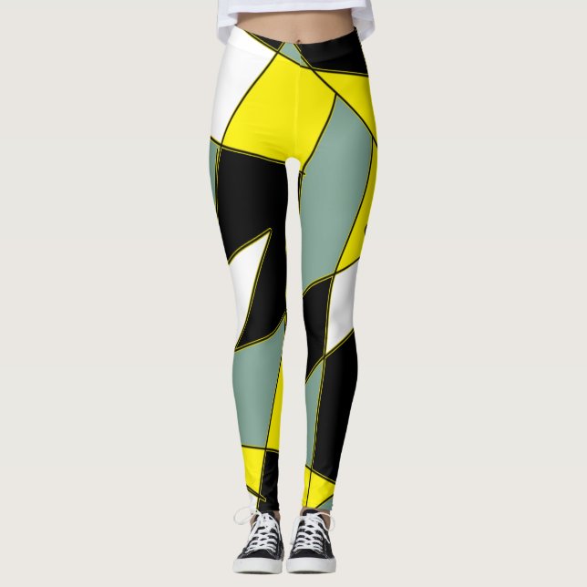Leggings zu Abstrakter Kunst in Funky Geometry (Vorderseite)