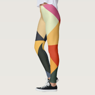 Leggings zu geometrischen Formen in Farbblöcken