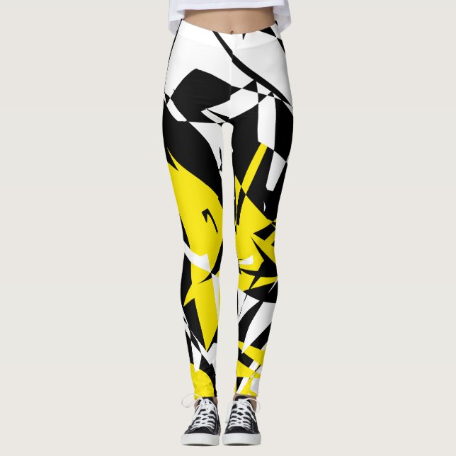 Leggings zur Abstrakten Kunstgeometrie (Vorderseite)