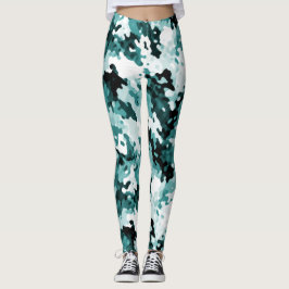 Leggings zur "wahren Aquamarinen" Camouflage