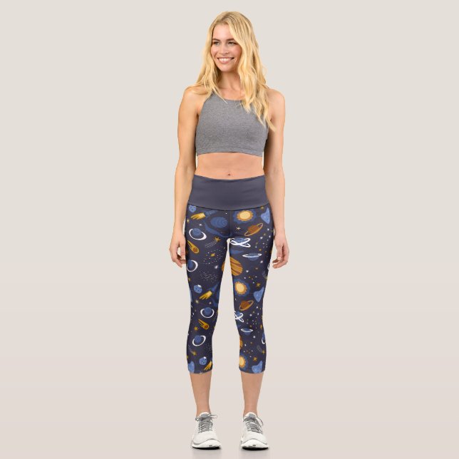 Leggins Capri yoga colección Animals Outer Space (Vorderseite)