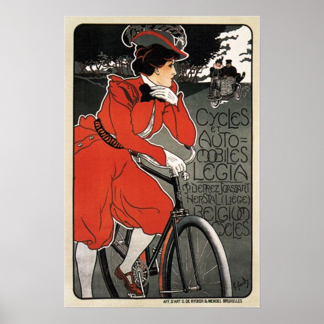 Legia Cycles Belgien Vintages Fahrradposter Werbun Poster (Vorne)