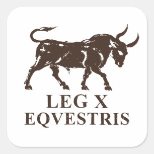 Legio X Equestris Stier in altem Pigment Quadratischer Aufkleber