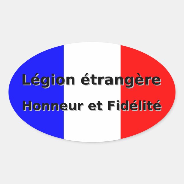 Legion etrangere - Honneur und Fidelite Ovaler Aufkleber (Vorderseite)