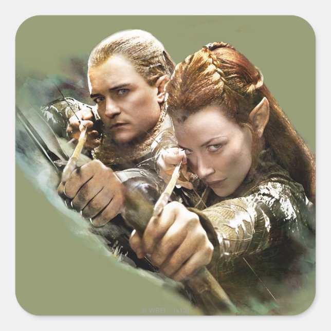 LEGOLAS GREENLEAF™ und TAURIEL™ Graphic Quadratischer Aufkleber (Vorderseite)