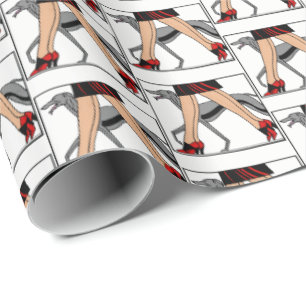 Legs Art Deco Women Greyhound Whippet Dog R Geschenkpapier