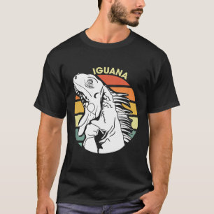 Leguan Retro Pflanzenfressende Echse Scharfe Augen T-Shirt