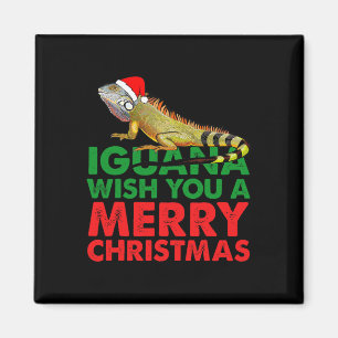 Leguan wünscht dir ein frohes Weihnachtsfest Lusti Magnet