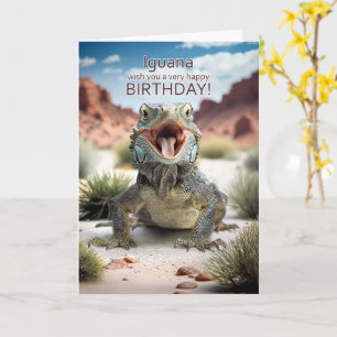 Leguan wünscht dir einen schönen Geburtstag Reptil Karte