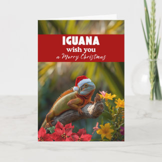 Leguan wünscht frohe Weihnachten Karte