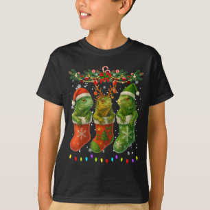 Leguane in Weihnachtsstrümpfen leuchten Leguane Xm T-Shirt