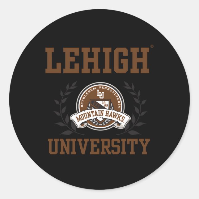 Lehigh Mountain Hawks Laurels Runder Aufkleber (Vorderseite)