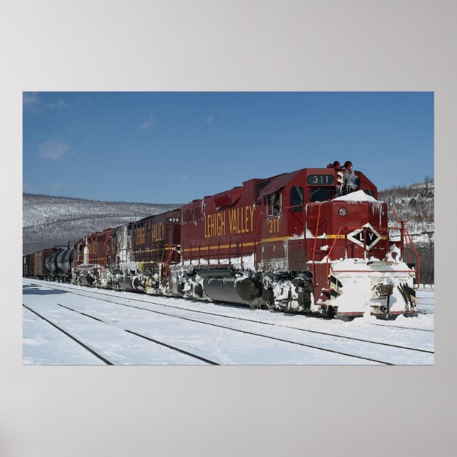 Lehigh Valley EMD No. 311 führt Fracht, Lehighton Poster (Vorne)