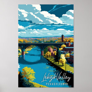 Lehigh Valley Pennsylvania USA Vintage Reise Poster