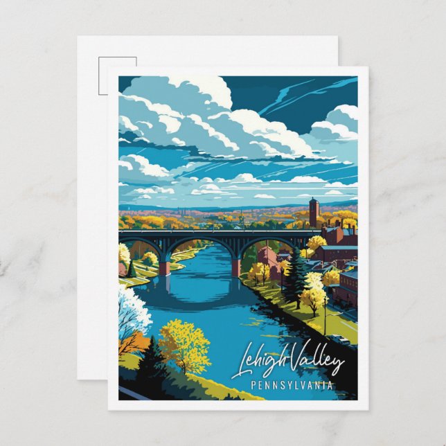 Lehigh Valley Pennsylvania USA Vintage Reise Postkarte (Vorne/Hinten)