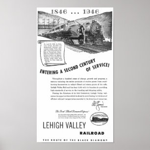 Lehigh Valley Railroad-A Second Century Service Poster