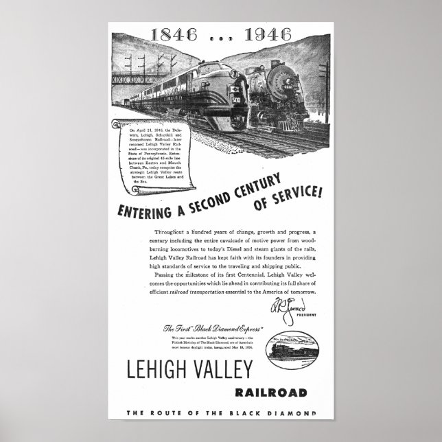 Lehigh Valley Railroad-A Second Century Service Poster (Vorne)