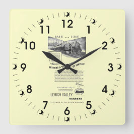 Lehigh Valley Railroad-A Second Century Service Quadratische Wanduhr
