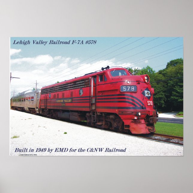 Lehigh Valley Railroad F-7A #578 am Kap May N.J. Poster (Vorne)