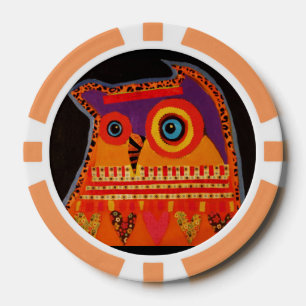 Lehm-Poker bricht ab,/orange gestreiftes mit Pokerchips
