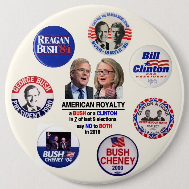 Lehnen Sie Jeb u. Hillary im Jahre 2016 ab Button (Vorderseite)