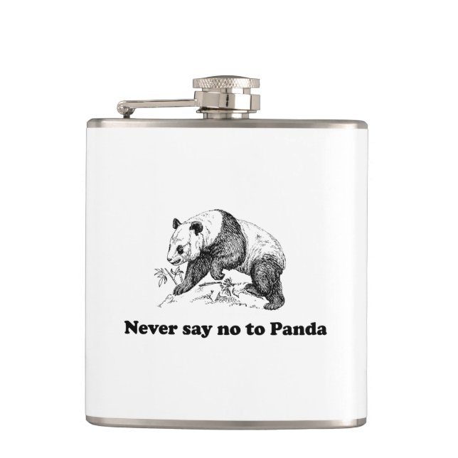 Lehnen Sie nie Panda ab Flachmann (Vorderseite)