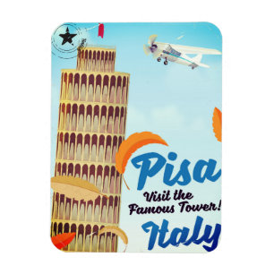 Lehnender Turm des Vintagen Feriendruckes Pisas Magnet