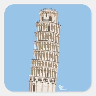 Lehnender Turm von Pisa-Aufklebern Quadratischer Aufkleber