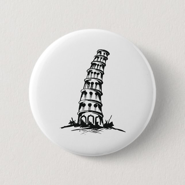 Lehnender Turm von Pisa Button (Vorderseite)