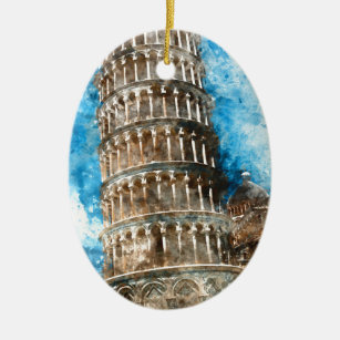 Lehnender Turm von Pisa in Italien Keramik Ornament