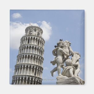 Lehnender Turm von Pisa und von Statue, Italien Magnet