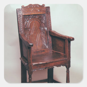 Lehnsessel mit hinteren und eingepackten Seiten Quadratischer Aufkleber