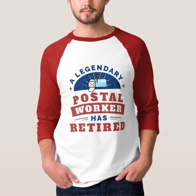 Lehnte Post Office Worker Moderne Typografie T-Shirt (Vorderseite)